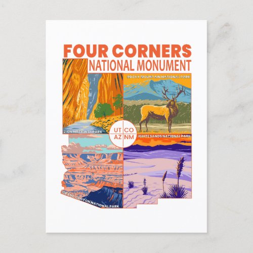 Four Corners National Monument w National Parks 2 Postcard