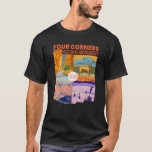 Four Corners National Monument w/ National Parks 2 T-Shirt<br><div class="desc">Four Corners National Monument vector artwork design. The Four Corners Monument marks the quadripoint in the Southwestern United States where the states of Arizona,  Colorado,  New Mexico,  and Utah meet.</div>