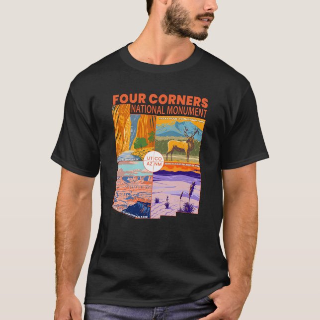 Four Corners National Monument w/ National Parks 2 T-Shirt (Front)