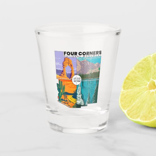 Four Corners National Monument with National Parks Shot Glass