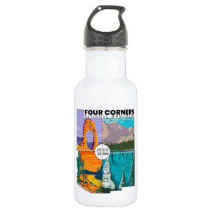 Four Corners National Monument with National Parks Stainless Steel Water Bottle