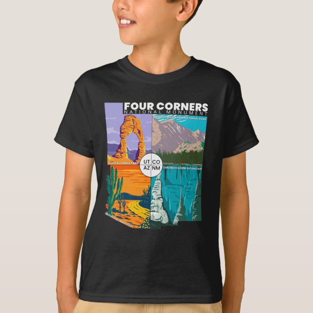 Four Corners National Monument with National Parks T-Shirt (Front)