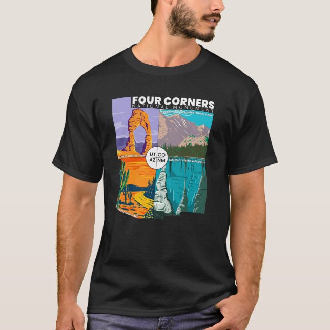 Four Corners National Monument with National Parks T-Shirt (Front)