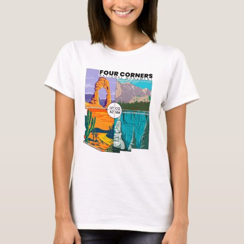 Four Corners National Monument with National Parks T_Shirt