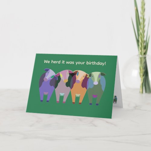 Four Cows Design Greeting Card