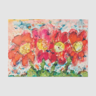 Four CRAZY Flowers Tissue Paper
