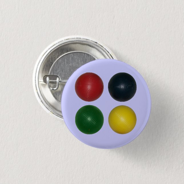 Four Croquet Balls Button (Front & Back)