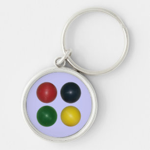 Four Croquet Balls Keychain