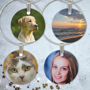 Four Custom Family Photo Template Personalized Wine Charm