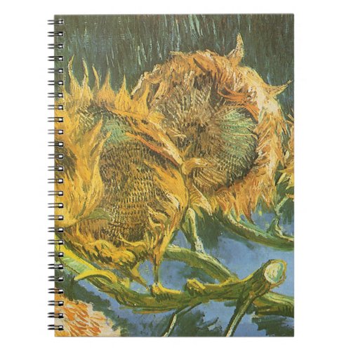 Four Cut Sunflowers by Vincent van Gogh Fine Art Notebook