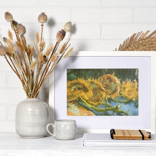 Four Cut Sunflowers by Vincent van Gogh Fine Art Poster