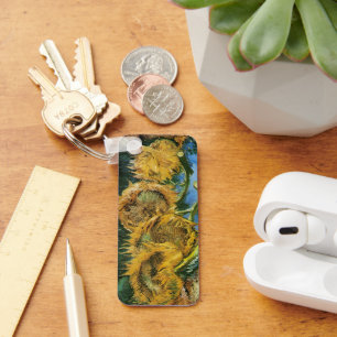 Four Cut Sunflowers by Vincent van Gogh Keychain