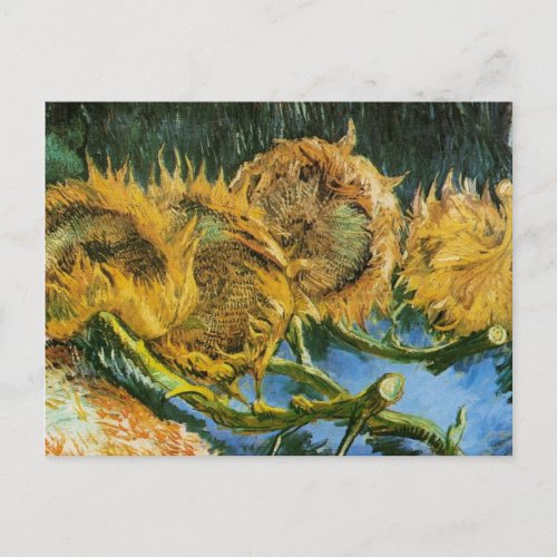 Four Cut Sunflowers by Vincent van Gogh Postcard