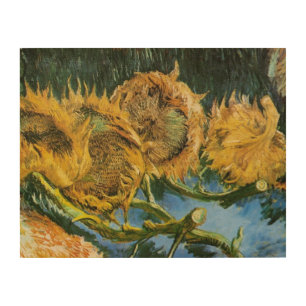 Four Cut Sunflowers by Vincent van Gogh Wood Wall Decor