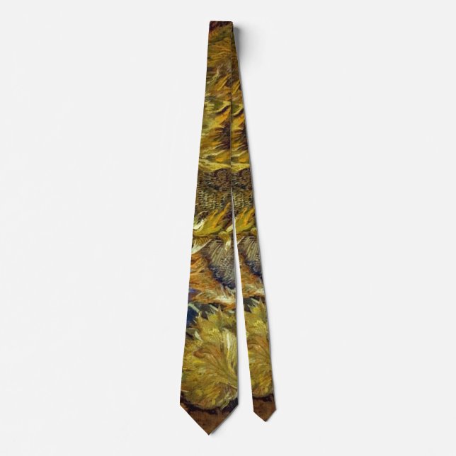 Four Cut Sunflowers Painting Vincent van Gogh Neck Tie (Front)