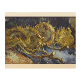 Four Cut Sunflowers - Van Gogh - c1887 Wood Wall Art