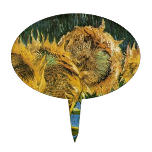 Four Cut Sunflowers, Vincent van Gogh Cake Topper