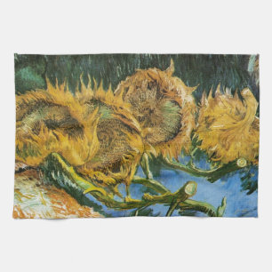 Four Cut Sunflowers, Vincent van Gogh Towel