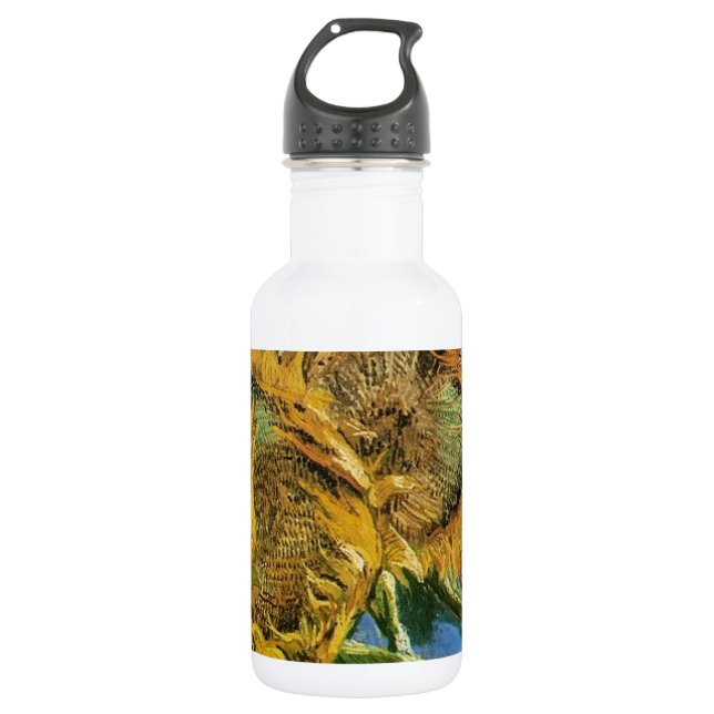 Four Cut Sunflowers, Vincent van Gogh Water Bottle (Front)