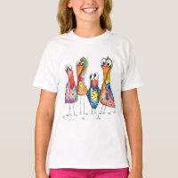 Four Cute and Whimsical Colorful Birds