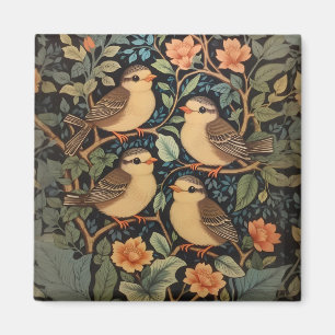 Four Cute Baby Birds Nature Inspired  Magnet
