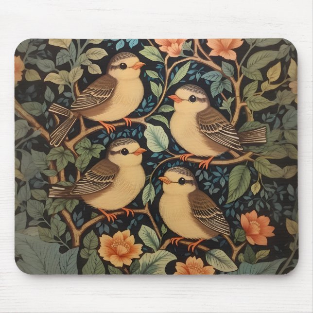 Four Cute Baby Birds Nature Inspired  Mouse Pad (Front)