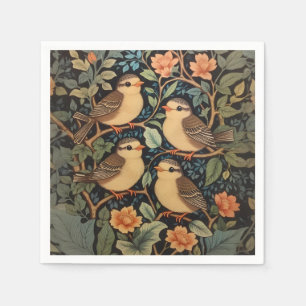 Four Cute Baby Birds Nature Inspired  Napkins