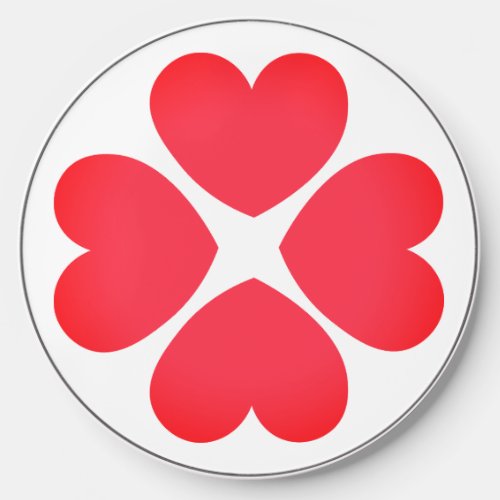 Four Cute Red Hearts In A Circle  Wireless Charger