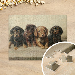 Four Dachshund Puppies Carl Reichert Jigsaw Puzzle