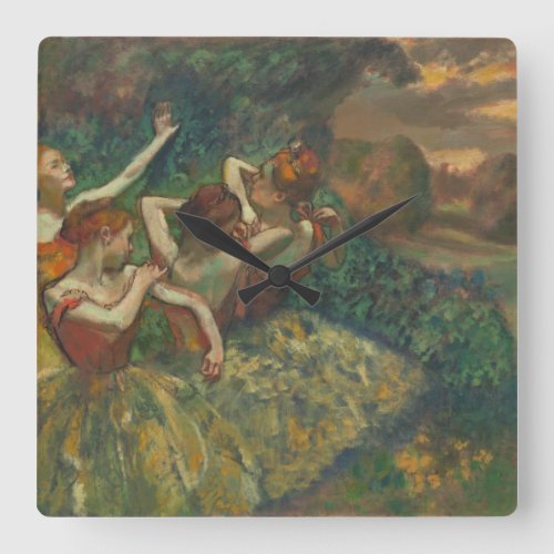 Four Dancer by Degas Square Clock