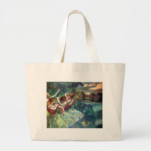 Four Dancers by Degas Large Tote Bag