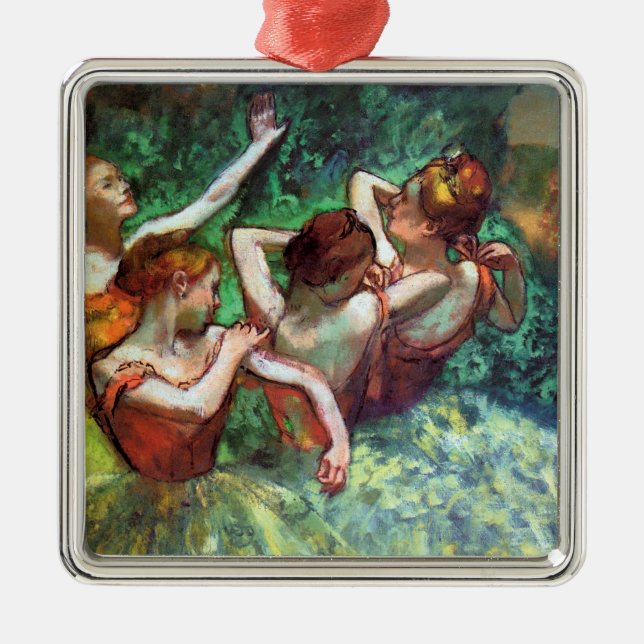 Four Dancers by Degas Metal Ornament (Front)