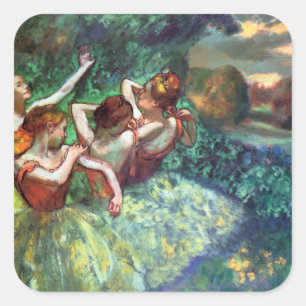 Four Dancers by Degas Square Sticker