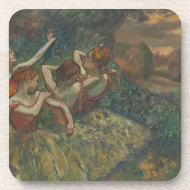 Four Dancers by Edgar Degas, Ballet Fine Art Beverage Coaster (Front)