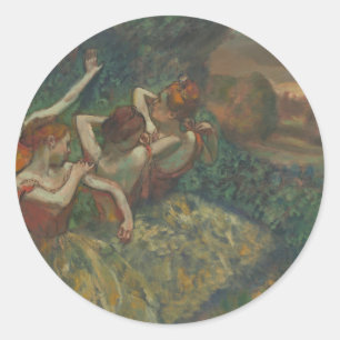 Four Dancers by Edgar Degas, Ballet Fine Art Classic Round Sticker