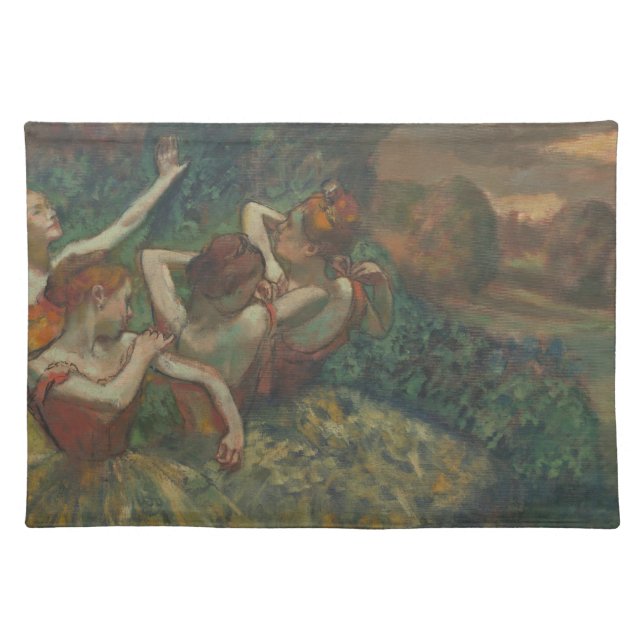 Four Dancers by Edgar Degas, Ballet Fine Art Cloth Placemat (Front)
