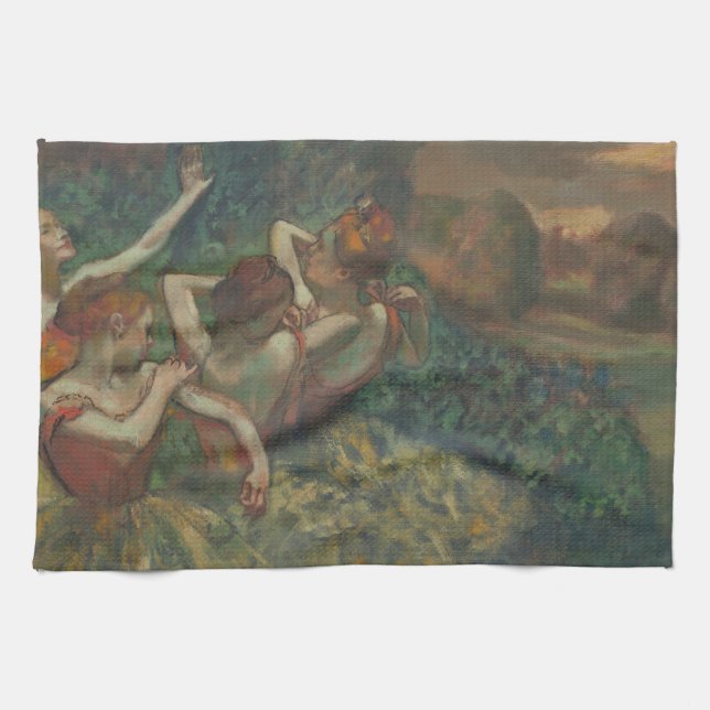 Four Dancers by Edgar Degas, Ballet Fine Art Kitchen Towel (Horizontal)