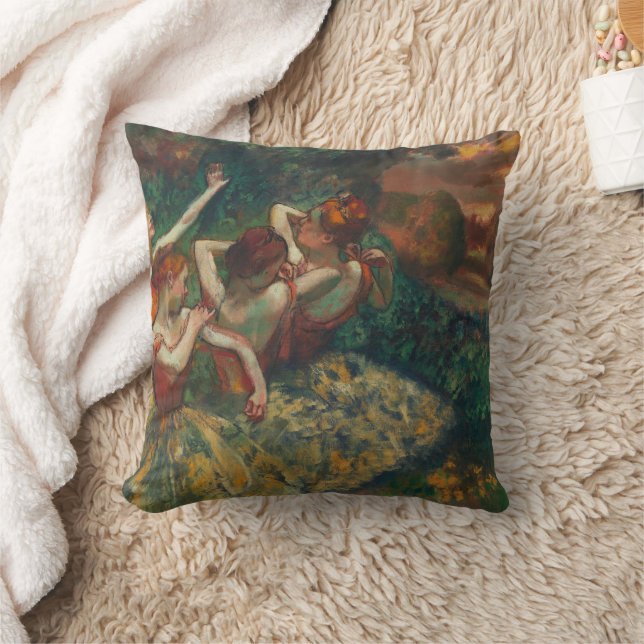 Four Dancers, Degas Art  Throw Pillow (Blanket)