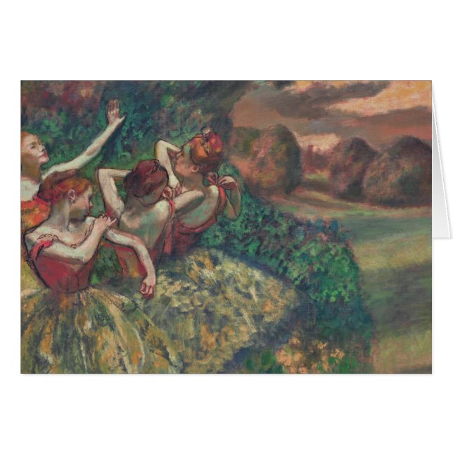 Four Dancers, Edgar Degas Greeting Cards (Front Horizontal)