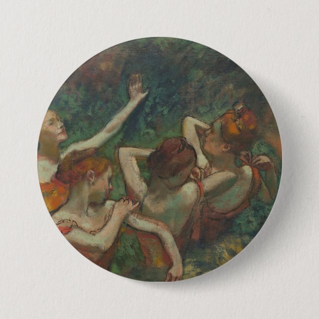 Four Dancers, Impressionist Painting, Edgar Degas Button (Front)