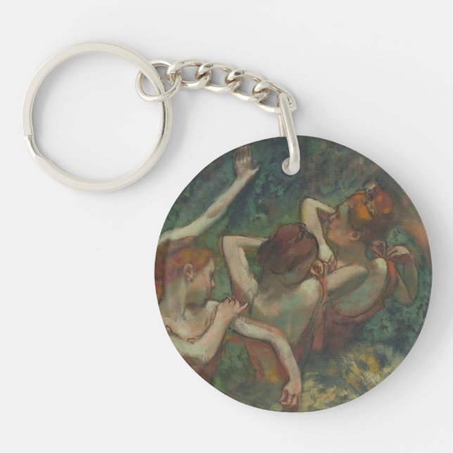 Four Dancers, Impressionist Painting, Edgar Degas Keychain (Front)