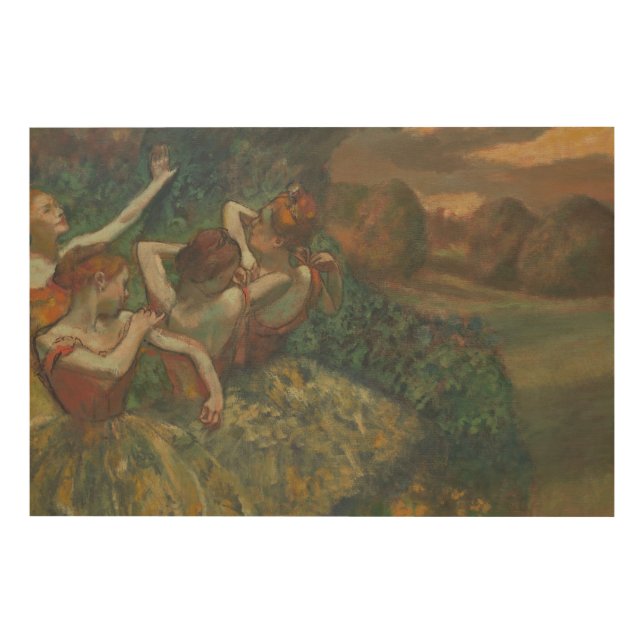 Four Dancers, Impressionist Painting, Edgar Degas Wood Wall Art (Front)