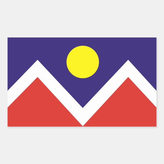 FOUR Denver, Colorado Flag Rectangular Sticker (Front)