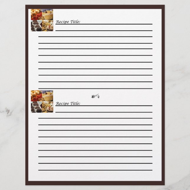 Four Dessert Panel on Chocolate Brown Recipe Cards (Front)