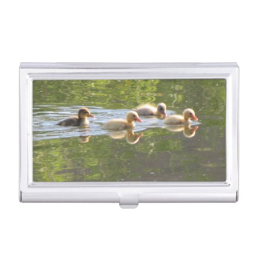 Four Ducklings Swimming Business Card Case