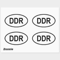 FOUR East Germany DDR Oval Sticker