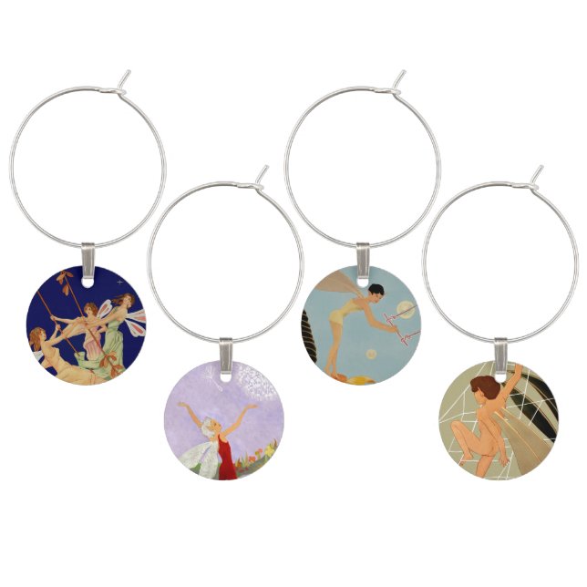 Four El Rey Fairy Wine Charms - Set 2 (Staggered)