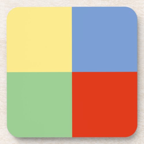 Four Elements in Yellow Blue Red Green Beverage Coaster