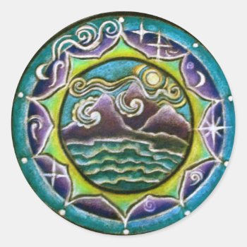 Four Elements Mandala Sticker Earth  Water  Fire  by arteeclectica at Zazzle
