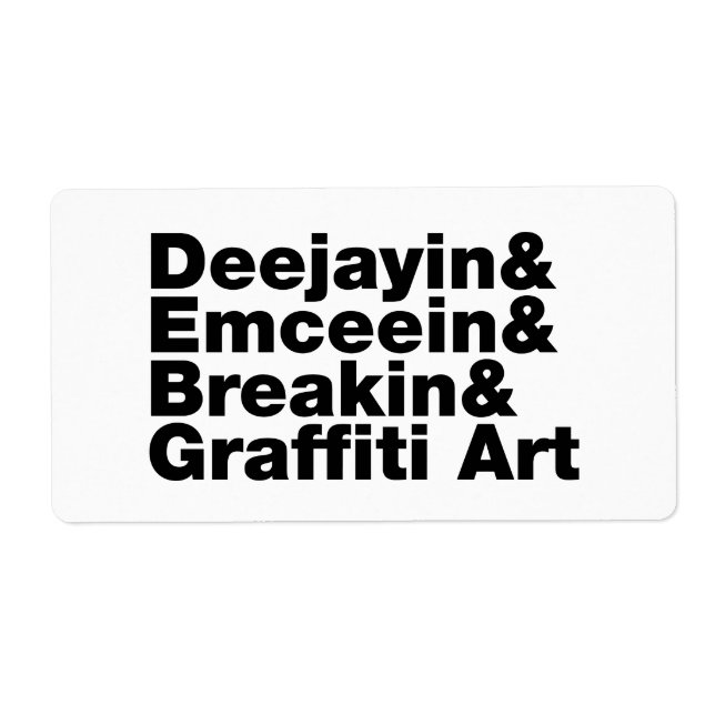 Four Elements of Hip Hop Label (Front)